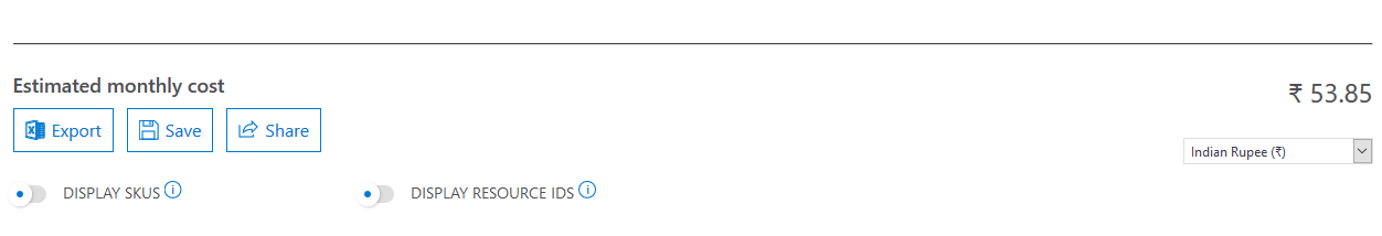 Monthly Azure Cost